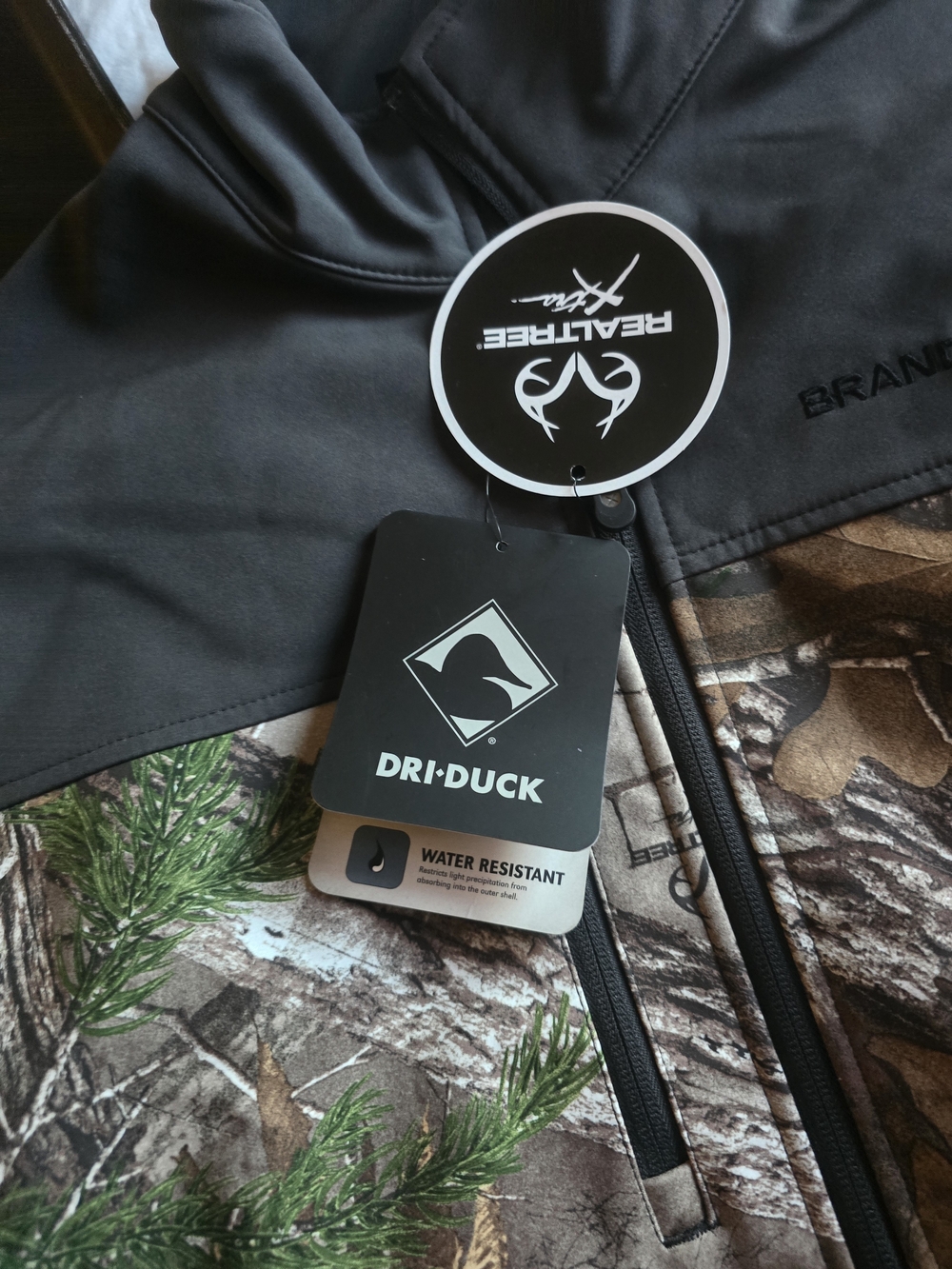 Men's Water-Resistant Camo & Black Softshell Jacket